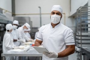 V5 bakery traceability system showing batch tracking from mixing to packaging